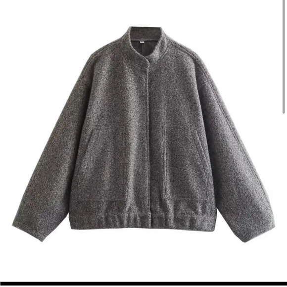 Viral Zara Oversized Bomber (Grey) - Picture 2 of 4